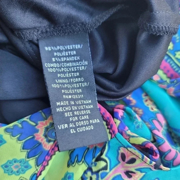 NWT RN Studio Ronni Nicole Black Multi Slevelesa Tie Design Long Maxi Dress 12 - Picture 8 of 10